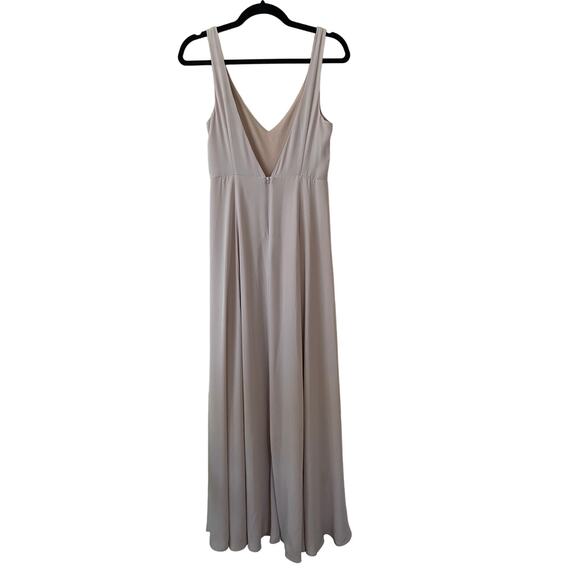 Show Me Your MuMu Taupe V-Neck Sleeveless Jenn Bridesmaid Maxi Dress-Small - Picture 2 of 6